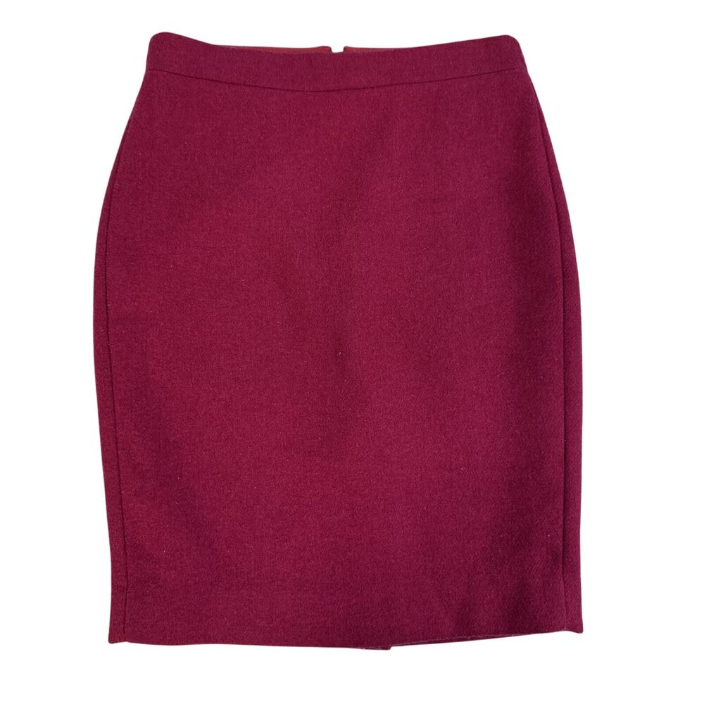 J. Crew Wool Blend Skirt Hot Pink Dark Fuchsia Lined Women Size 2 Straight